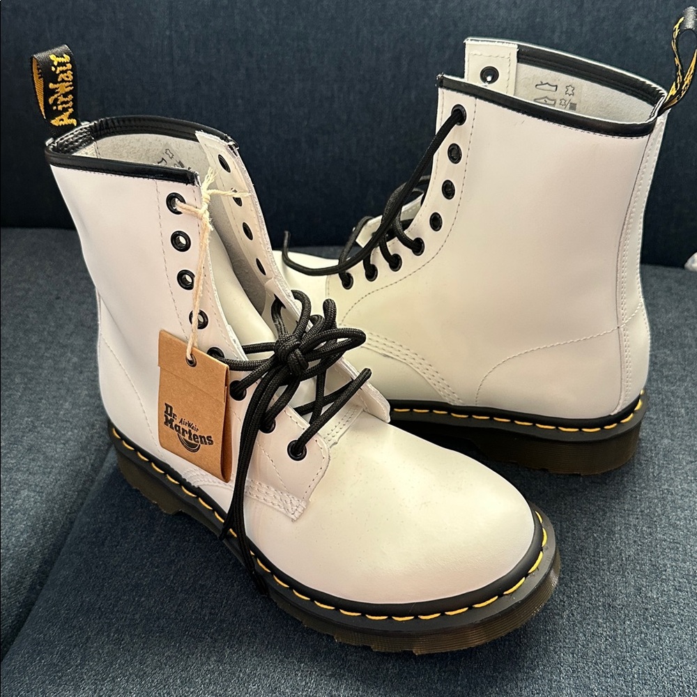 Dr. Martens 1460 White Leather Boots - new women’s 9